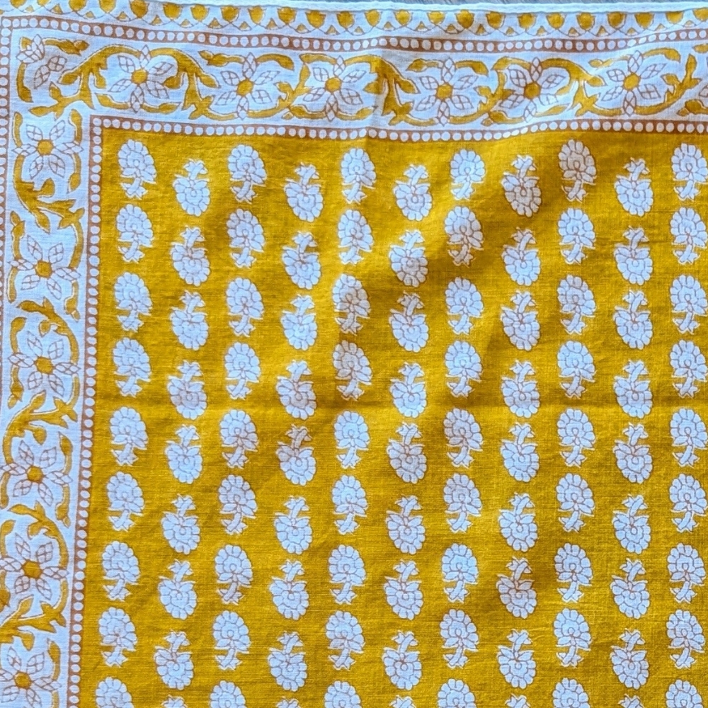 Madewell Yellow and White Printed Cotton Scarf - Picture 2 of 2